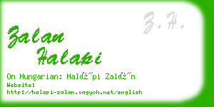 zalan halapi business card